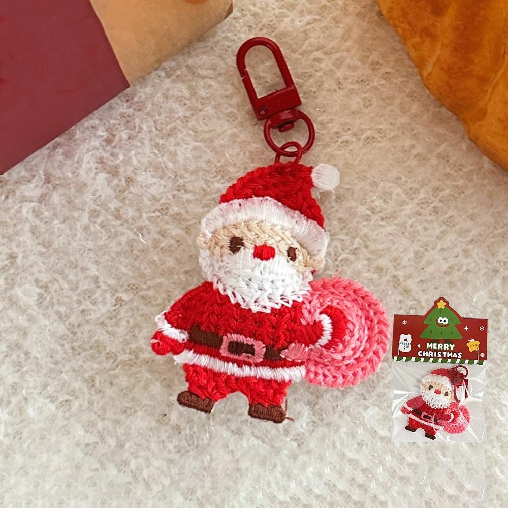Weave Cartoon Santa Claus Keychain Christmas Tree Christmas Plush Toy  Backpack Decor