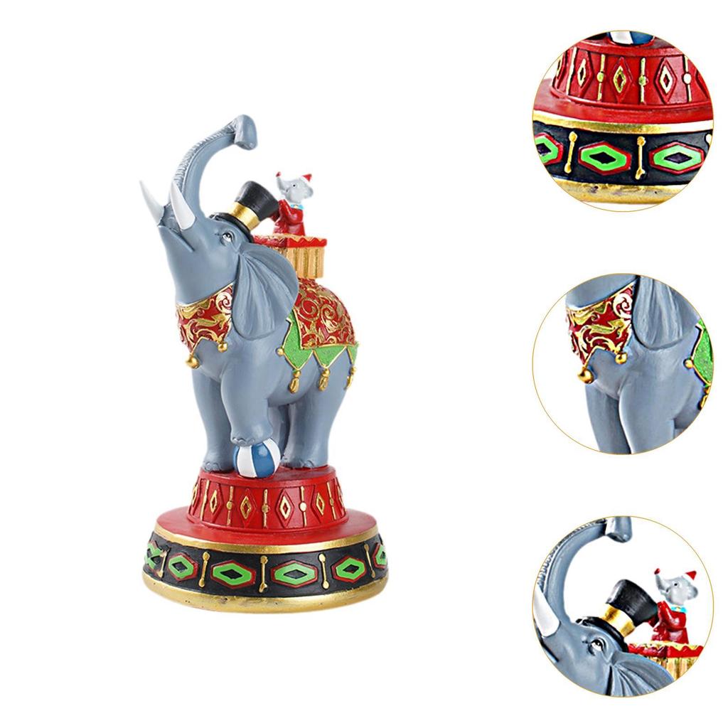 Animal Figurine of Elephant for Living Room Centerpiece or Shelf Decor