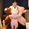 Large Animal Rabbit Lying Down Throw Pillow Plush Toy Bear Pink Pig Doll Girl Sleeping Soothing Ragdoll Doll