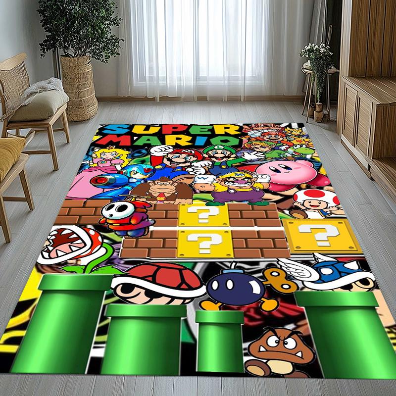 Retro M-Mario Bros Game Cartoon Living Room Non-Slip Area Rug Soft Carpet for Bedroom Kids Playroom Sofa,Home Decor Doormat Gift 40x60cm