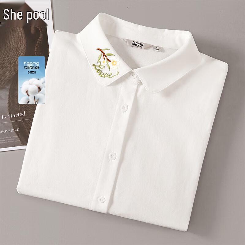 Women s Embroidered Turn-Down Collar Shirt XL