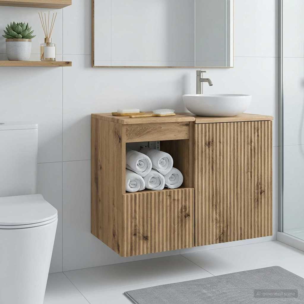Bathroom Cabinet Artisan Oak 30 X 35 X 50 Cm Particleboard