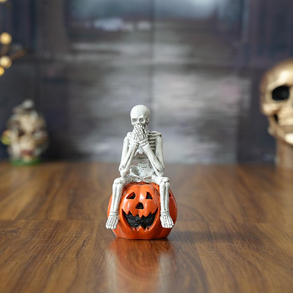 Skelett Kürbis Geist Form Verzierungen Halloween Haus Schreibtisch Dekoration Drei Nicht Skelett Harz Verzierungen Atmosphäre Dekoration