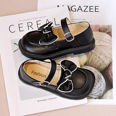 Kindermode Mädchen Lederschuhe Vielseitige Schleife Schlicht Rutschfest Kinder Freizeitschuhe Koreanischer Stil Slipper Farbpassende Ballerinas
