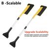 Removable Telescopic Car Snow Removal, No Damage To Paint, Wear-resistant EVA Sponge Car with Ice Shovel Snow Brush