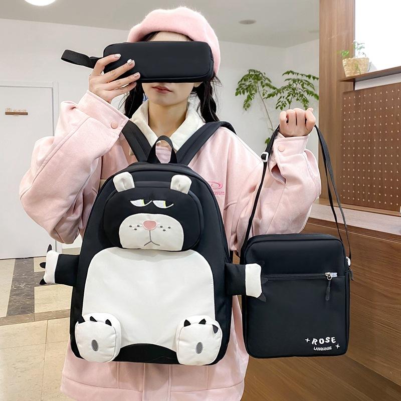 New Schoolbag Cute Large Capacity Schoolbag Women Japanese Ins Ugly Cute Backpack Niche Cartoon Elementary School Backpack