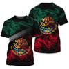 3D printed Mexican flag men's T-shirt  Mexican pattern T-shirt  Summer fashionable round-neck top  Good morning Koruku T-shirt