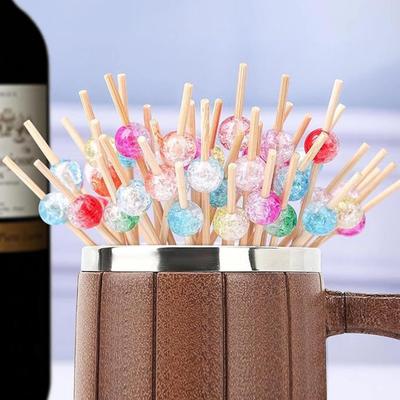 200 Stück Ausgefallene Cocktail-Zahnstocher für Vorspeisen-Picks, Cocktail-Picks, Bambus-Cocktailspieße Hochzeitsfeier-Zahnstocher, Lebensmittel-Picks für Vorspeisen