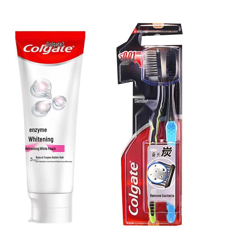 Colgate Whitening Toothpaste Peach Flavor 120g with Toothbrush Set