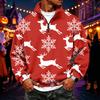 Men's Casual Flannel Quarter-Zip Long Sleeve Sweatshirt Christmas Print Pullover