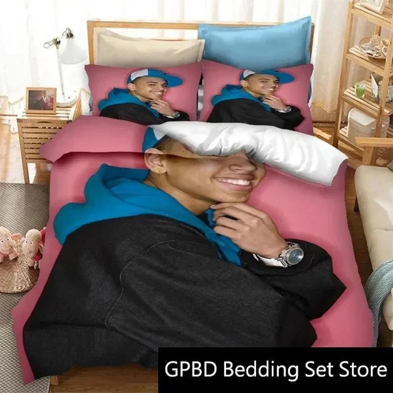 3D Druck Rapper Chris Brown Bettwäsche Set Doppel Twin King Bettbezug Bettdecke Kissenbezug Jungen Mädchen Erwachsene Schlafzimmer