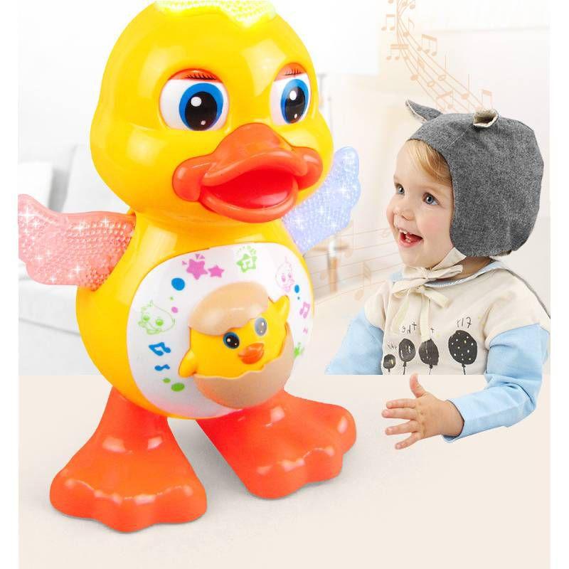 Singing Dancing Cartoon Duckling Electric Light Music Kids Toys Christmas Gifts