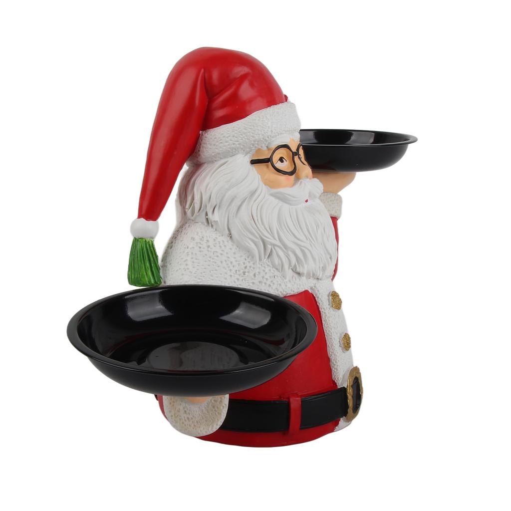 Xmas Treats Holder Santa Holding Tray Fruit Bowl Rack Resin Home Party Food Snack Storage Rack