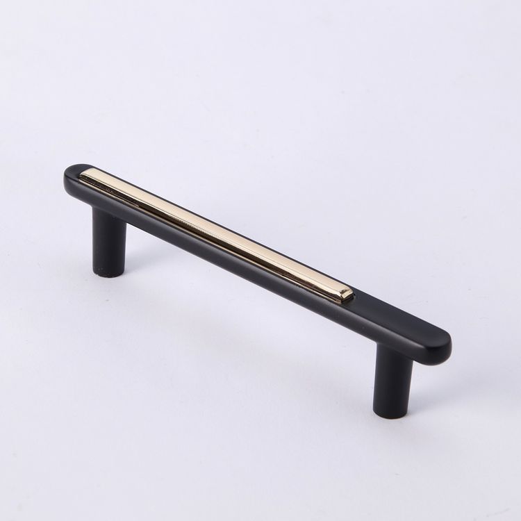 Modern Kitchen Cabinet Handles Wardrobe Door Pull Handle Zinc Alloy Bright Gold Black Drawer Single Hole Hardware Handle