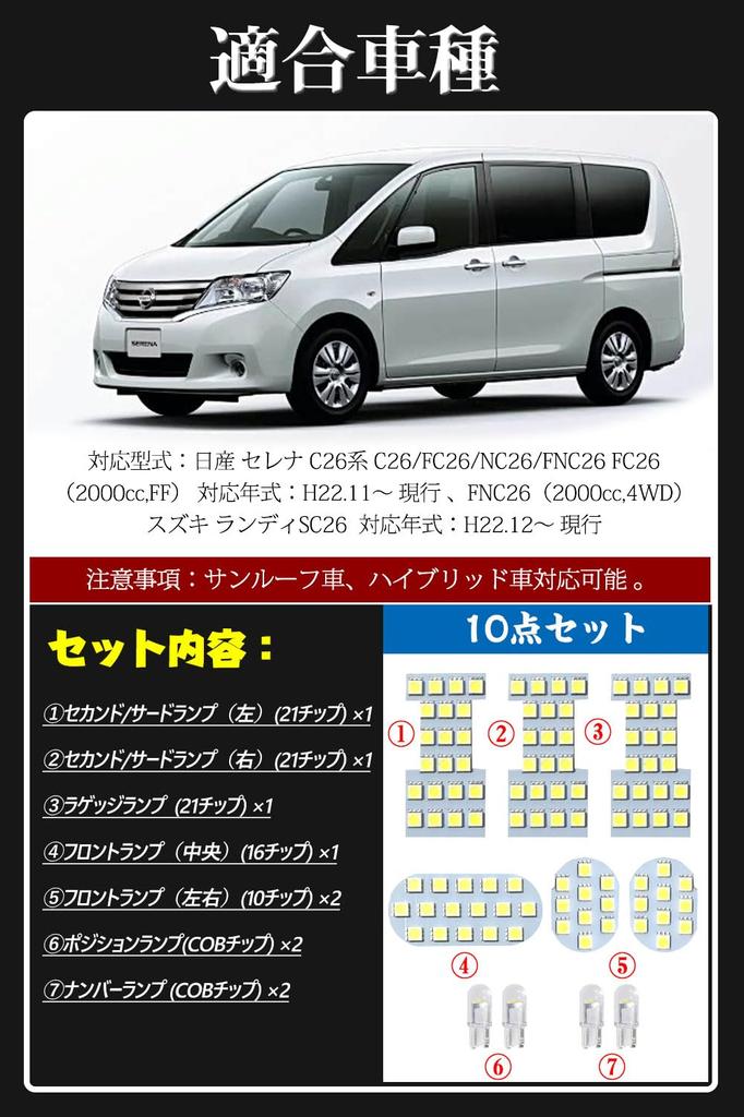 LED bulb for SERENA C26 Nissan SERENA C26 Suzuki Landy