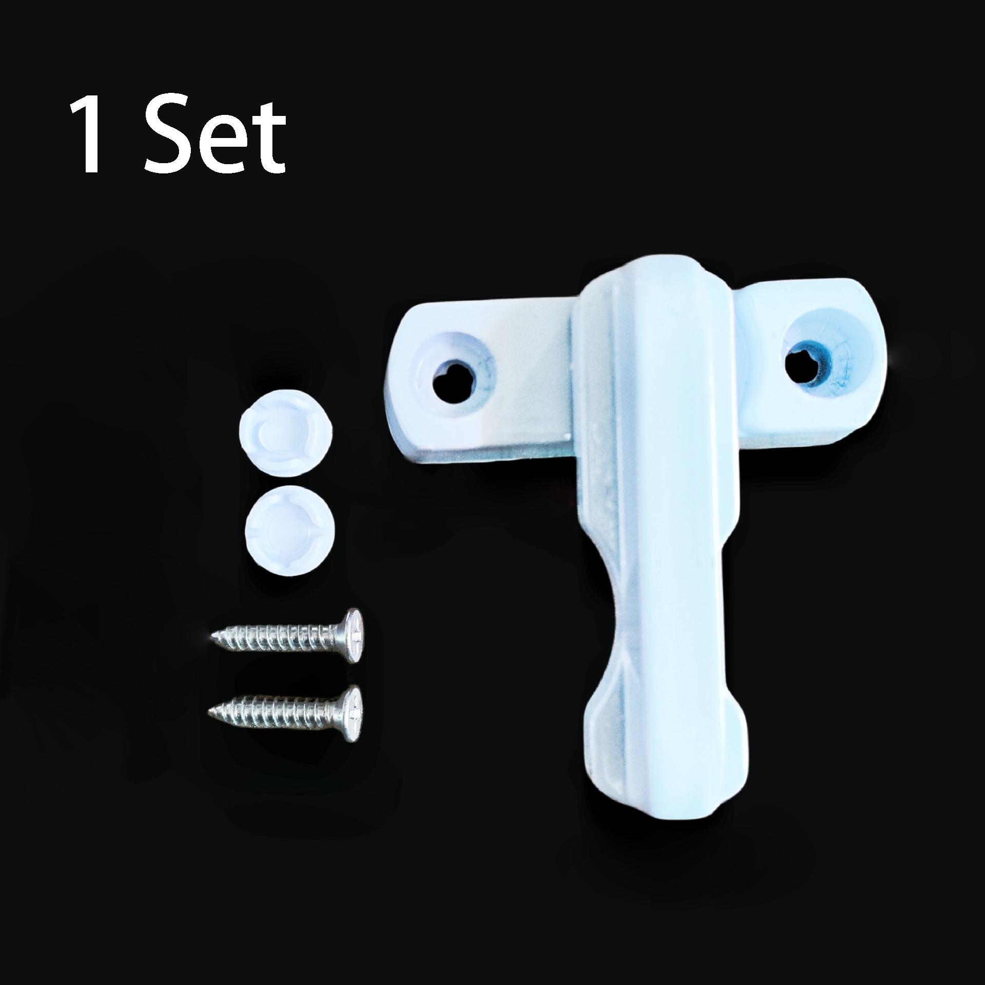 White Casement T-Shaped Window Locks, Multi-Purpose Minimalist Household Security Locks, Easy Installation Sliding Window Handle