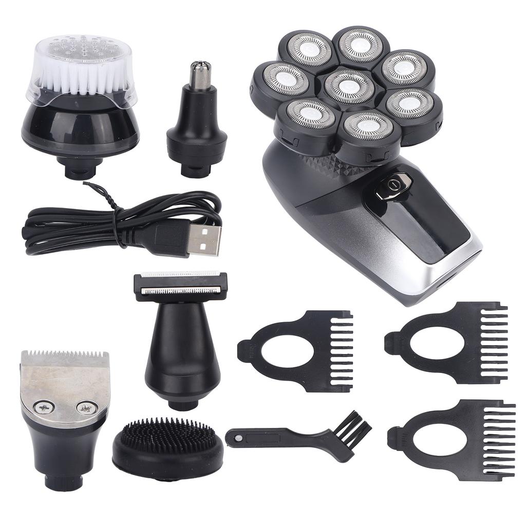 8D Head Shaver IPX7 Waterproof Automatic Grinding Floating Blades Electric Bald Shaver