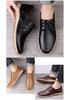 Men's Textured Interwoven Leather Shoes, Fashionable Business Casual, Soft Sole & Upper, British Lace-up Design