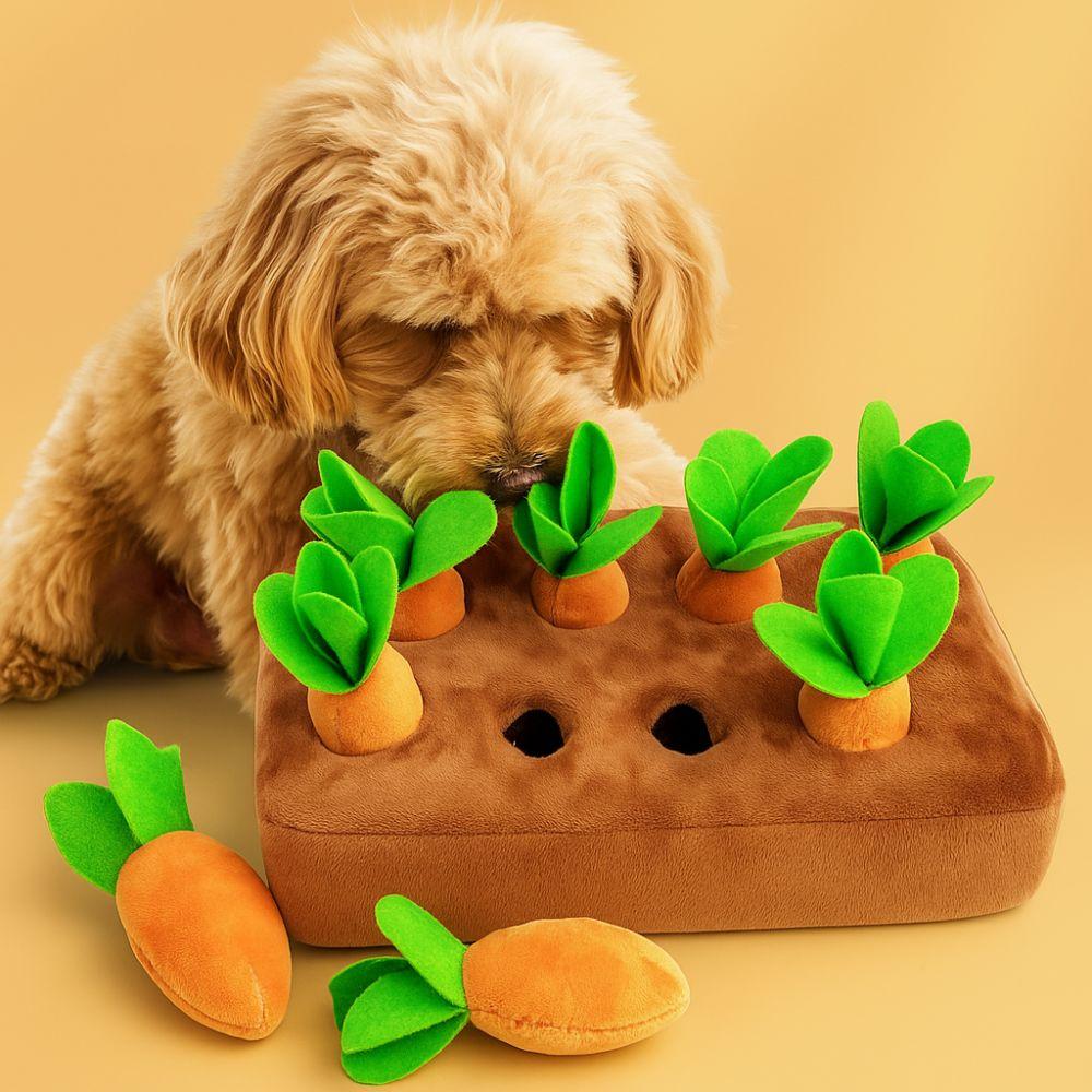 6/8 Hole Dog Carrot Pulling Toy Plush Puppy Chew Toy Carrot  Dog Toys  Mental Stimulation