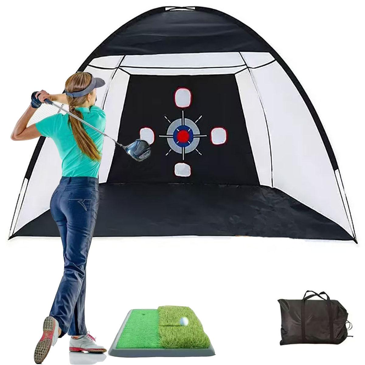 

Outdoors Golf Practice Net, Golf Net Backyard Driving, Golf Swing Net, Heavy Duty Golf Practice Hitting Net, Quick Setup Golf Net with Carry Bag білий/чорний