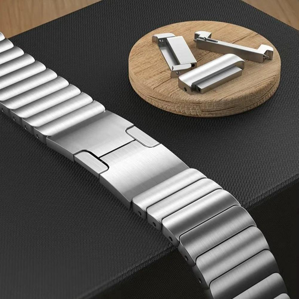 For Huami Amazfit T-Rex Pro A1918 Watch Band 1-Bead Stainless Steel Wrist Band