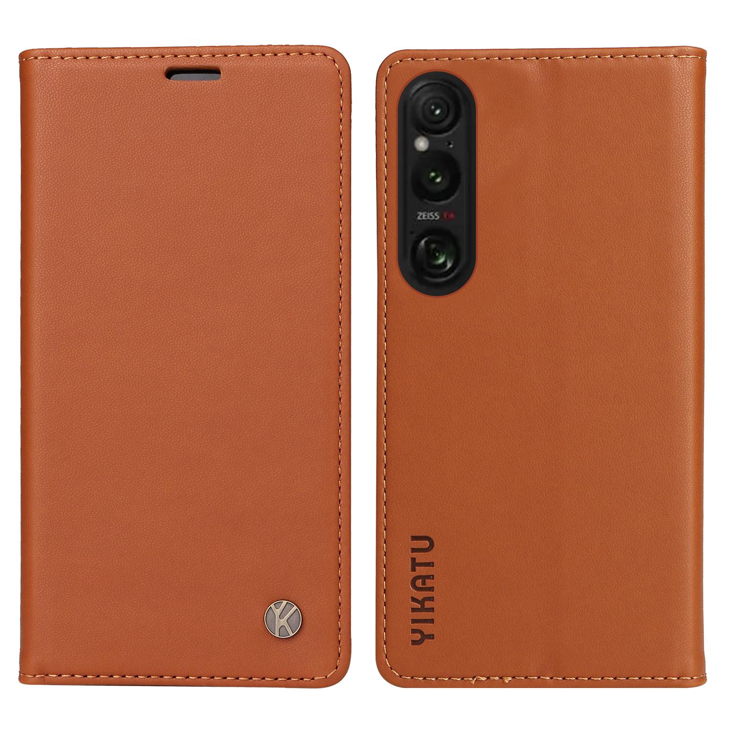 YIKATU YK-001 Чехол для Sony Xperia 1 VI Слот для карт Подставка Кожаный Чехол для телефона Кошелек F