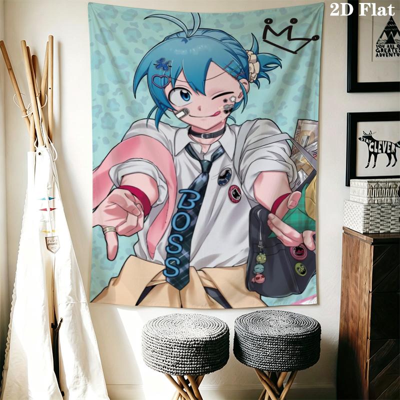 Iruma Kun Wall Tapestry Aesthetic Wall Hanging Printed Fabric Blanket Decorative Tapestries for Bedroom Living Room Home Decor