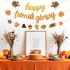 Happy Friendsgiving Banner Thanksgiving Party Decorations Glitter Friends Giving Garland Plastic Pre Strung Streamers Turkey Pumpkin Fall Leaves Sign