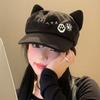 Y2k Cat Ears Baseball Cap Peaked Cap Embroidery Baseball Hat Casual Octagonal Hat  Cosplay