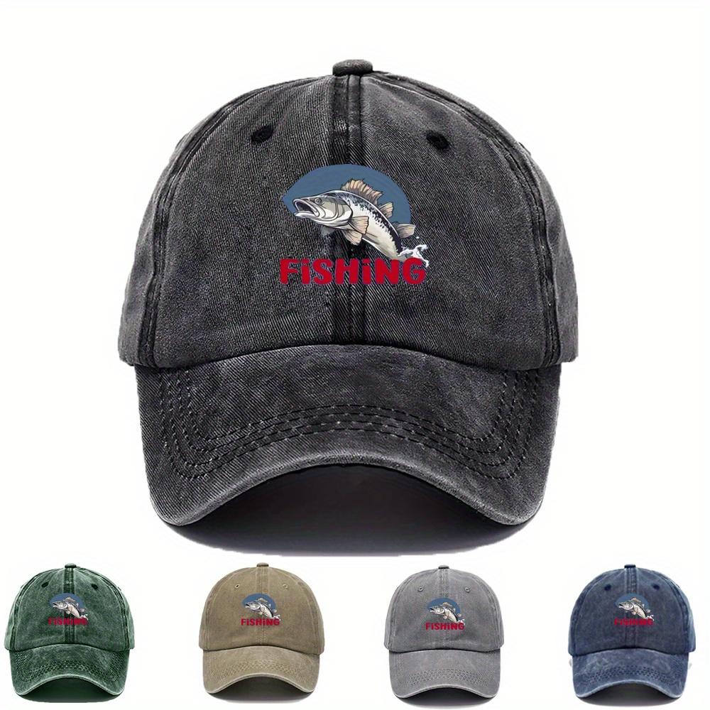 UnisexS Vintage Baseball Cap with Adjustable Fit Trendy FishingThemed Print Perfect for Casual Wear And Outdoor Activities Ava