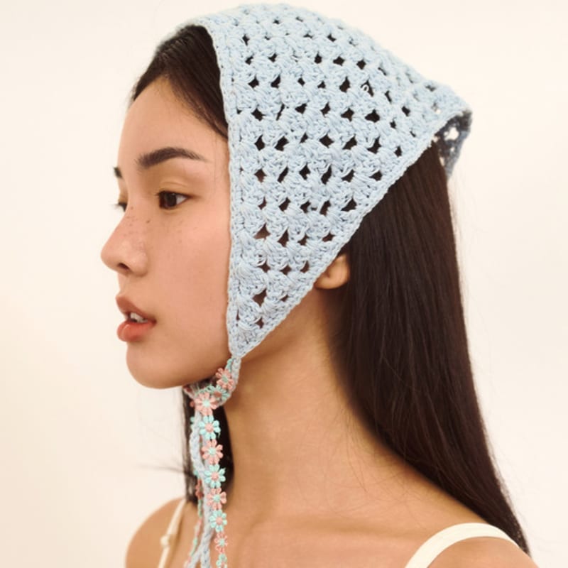 

Шапочка крючком «Цветок» от Naked Surf Club (Голубое небо) Sky Blue_Free