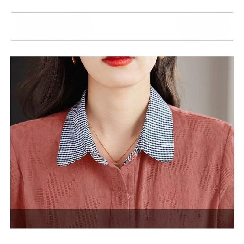 Spring Thin Long Sleeve Shirt Women Fashion Loose Fit Hong Kong Style Linen Blouse
