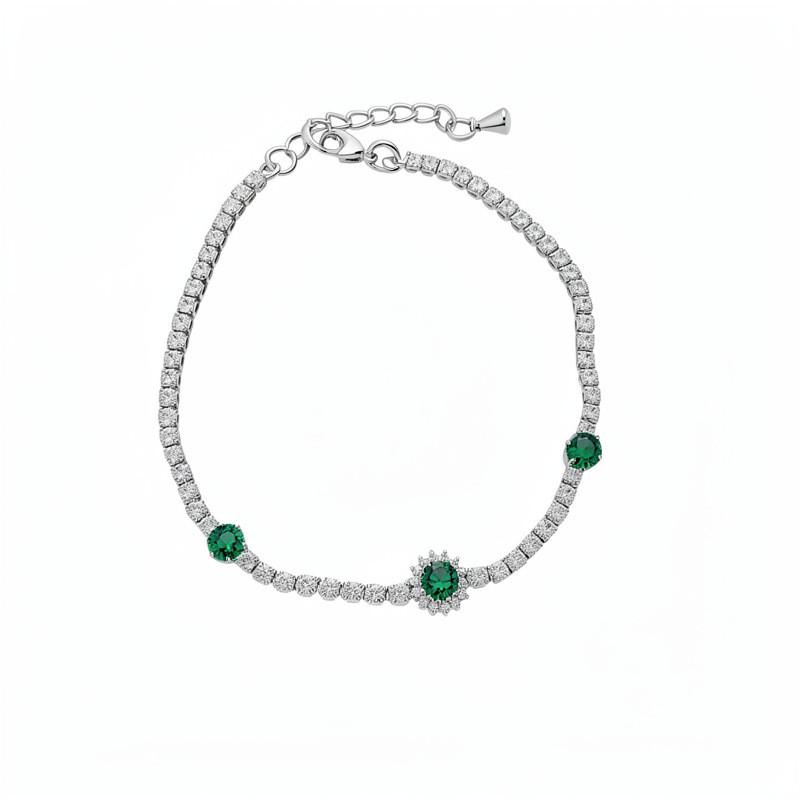 Geometric Zircon Oval Pendant Bracelet For Women With Luxury Style And Gift Occasion