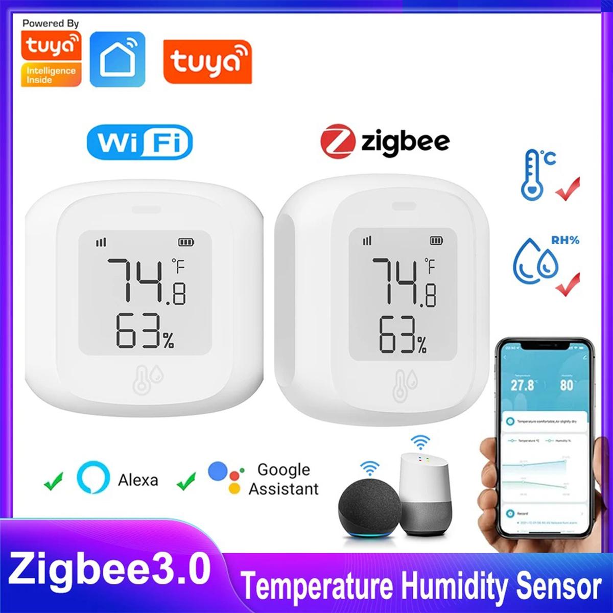

Tuya ZigBee/ WiFi Household Precision Thermometer Mini Indoor Thermometer Lcd Digital Temperature Room Hygrometer Gauge Sensor Humidity Meter Wifi