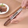Cooking Tong, Walnut Wood Tong, Stainless Steel Anti-Slip Long Handle Wood Salad Tong with Hanging Hole, Household Creative Tong