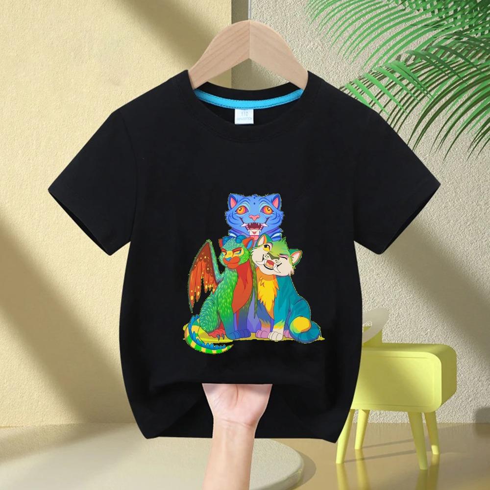 Children's Clothing KPop Devil Hunter Print Children's T-shirt Fashion Casual Top Movie Round Neck Cartoon Girl Boy T-shirt Casual