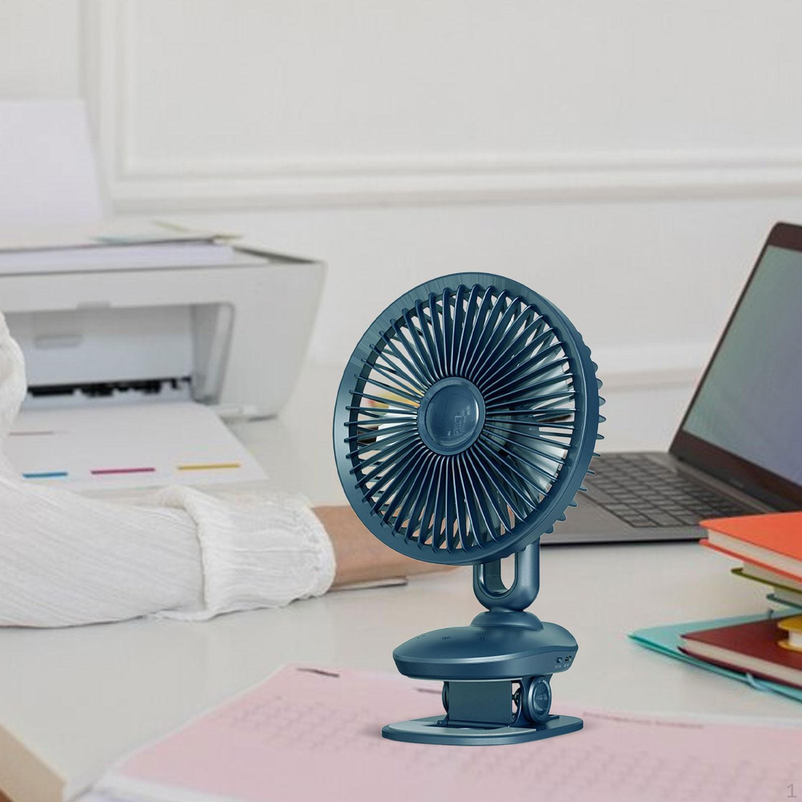 

Clip on Fan Desktop USB 4 Speeds Household Small Cooling Mini Portable for Traveling синій