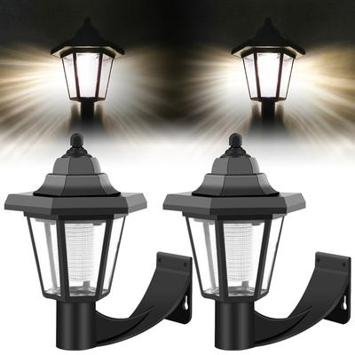 2ks Solární LED světlo Venkovní nástěnná lampa Zahradní světlo Šestihranná solární lampa Světlo Vodotěsná solární lampa Retro zahradní osvětlení