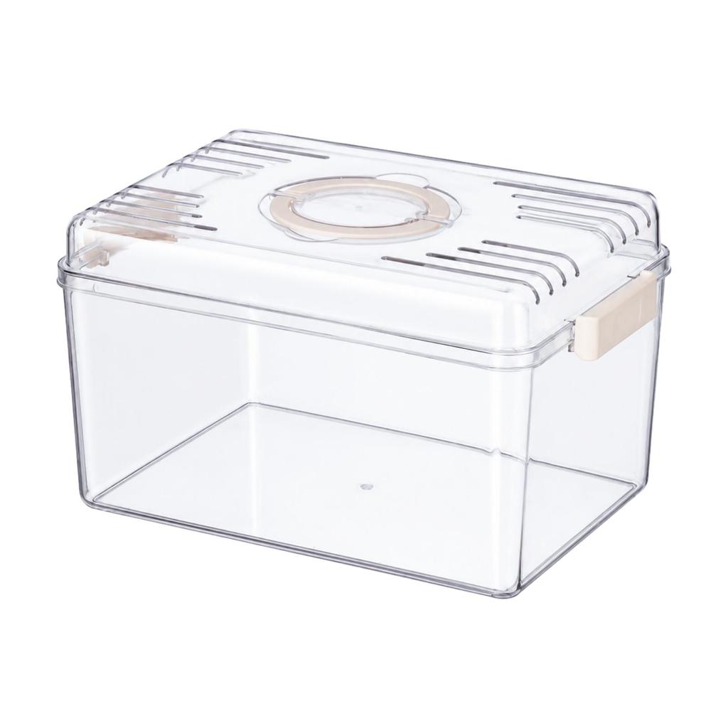 Transparent Animal Container with Ventilated Lid Disinfectable