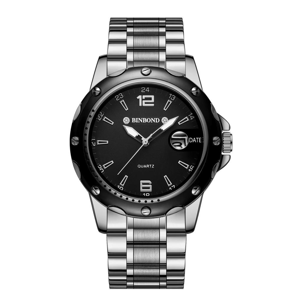 BINBOND Original Brand Accurate Auto Date Men's Watch Durable Quartz Watches For Men Luxury Luminous Waterproof Casual Reloj