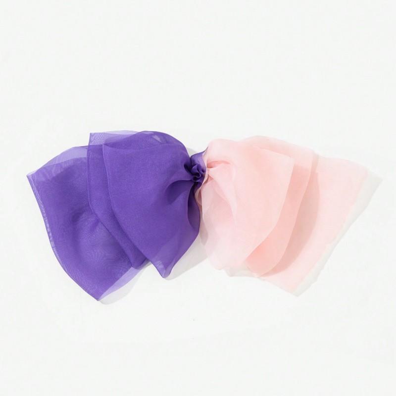 Large Bow Hair Clip Women Claw Back Of Head Accessory Net Fabric Handmade Korean Style