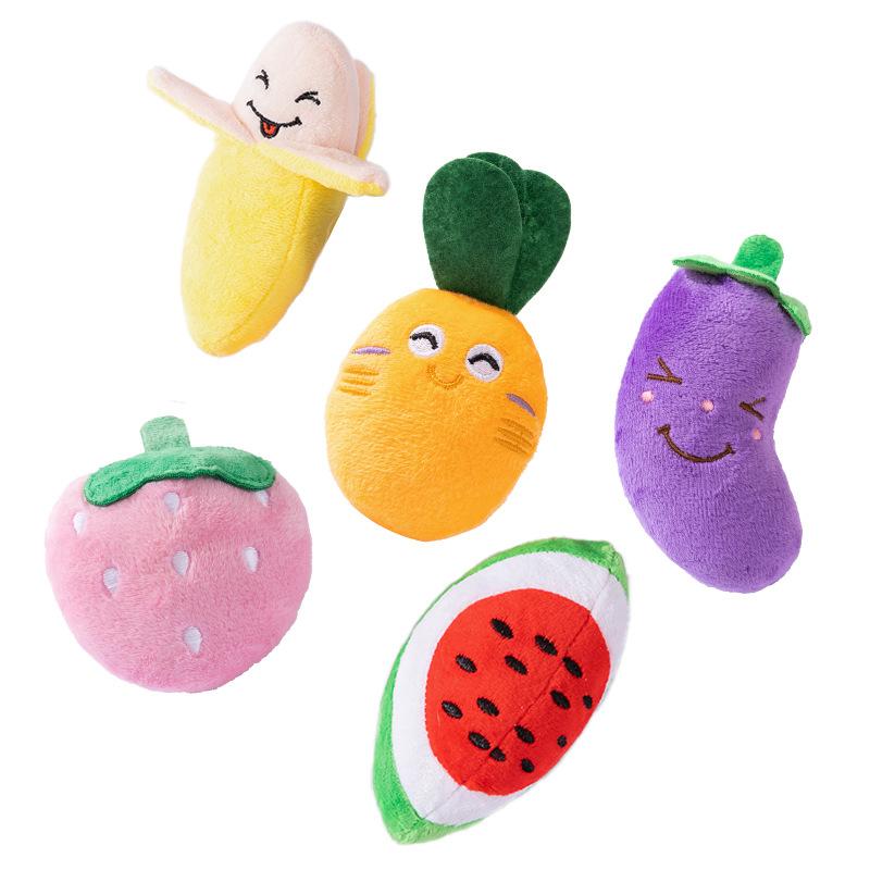 Cute Carrot Shaped Pet Toy, Squeaky Interactive Chew Toy for Dogs & Cats, Soft Teething Toy