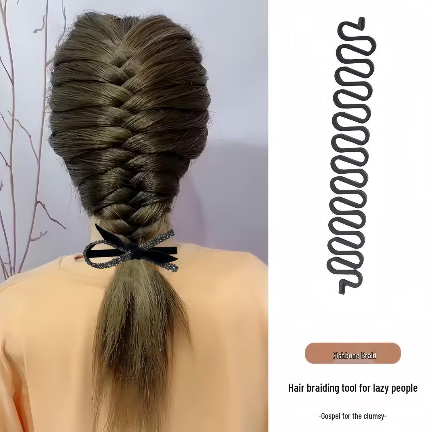 

Stylish Fishtail Braid Hair Tool - Effortless Updo & Accessory for Simple, Fashionable Hairstyles