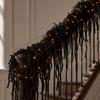 Gothic Horror Party Props Halloween Lighted Creepy Vine Garland with LED Light, Waterproof Faux Black Branch Atmosphere Seasonal Ornaments Decoration