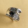 925 Sterling Zilveren Ringen voor Vrouwen Koppel Minimalistisch Handgemaakt Retro Zwarte Steen Ring Fijne Sieraden Cadeau Voorkom Allergie