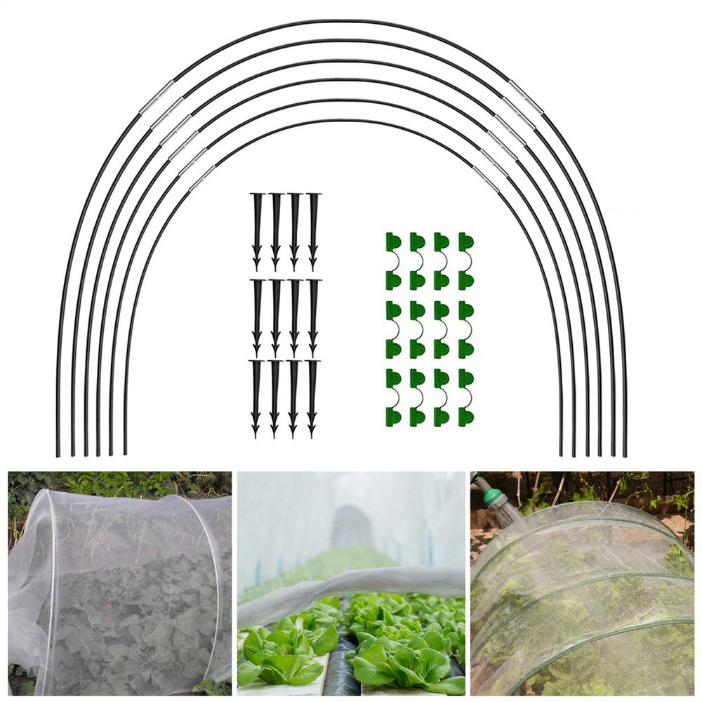 18/30Pcs Greenhouse Hoops Set Reusable Bendable Fibreglass Grow Set With Protective Net Garden Detachable Fiberglass Frame