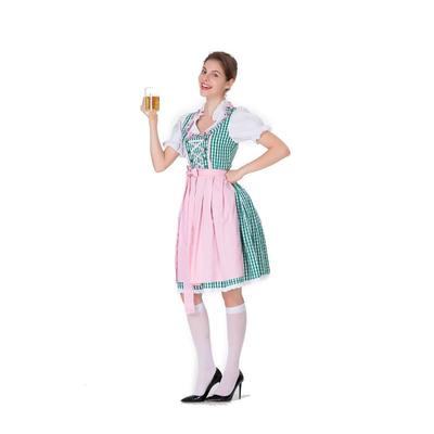 Supply Oktoberfest Plus Size Halloween Beergirl Dress Tie Waist Restaurant Work Costume