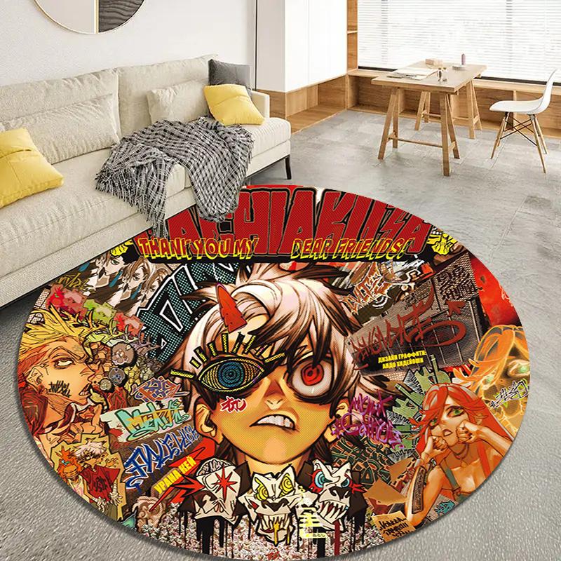 Gachiakuta Anime Round Area Rug,Carpet Rug for Living Room Bedroom Sofa Playroom Decor,Non-slip Floor Mat Q0014