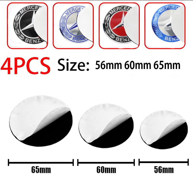 4Pcs 56/60/65mm Car Wheel Stickers Center Hub Cap Car Emblem Badge Decal For Mercedes Benz Class A W206 W205 W203 GLC W204 W212 CK1