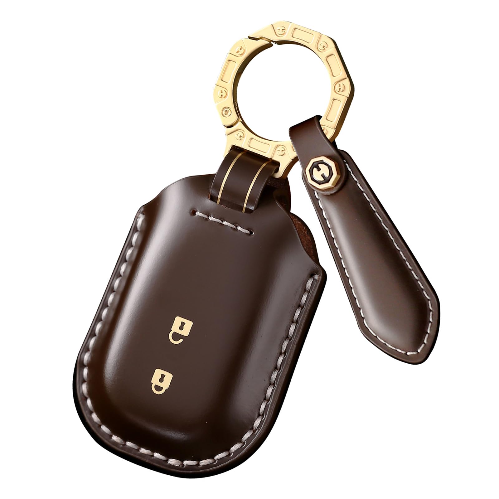 ontto Honda Key Case, Key Cover, Key Holder, Cowhide Leather, NBOX Step Wagon, HR-V, M коричневый